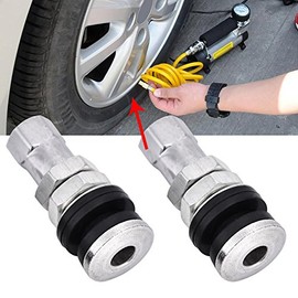 Qiilu Vástagos de válvula de metal, 10 piezas TR161 de metal para coche, camión, motocicleta, tornillo en válvula de neumático, vástagos cortos con ta