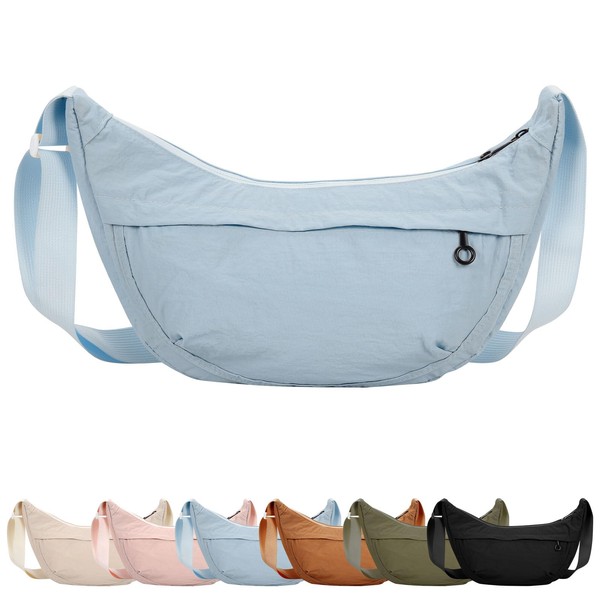 Fjquamitix Crescent Bag for Women Men Crossbody Nylon Dumpling Bag