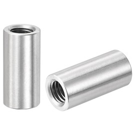 sourcing map M8 Round Connector Nuts, 304 Stainless Steel Coupling Nut 25mm/0.98inch Length, Pack of 15