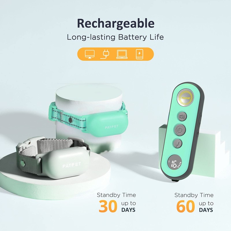 PATPET Shock Collar for Dogs(10-120lbs), 4000ft Rechargeable IPX7 Waterproof Training