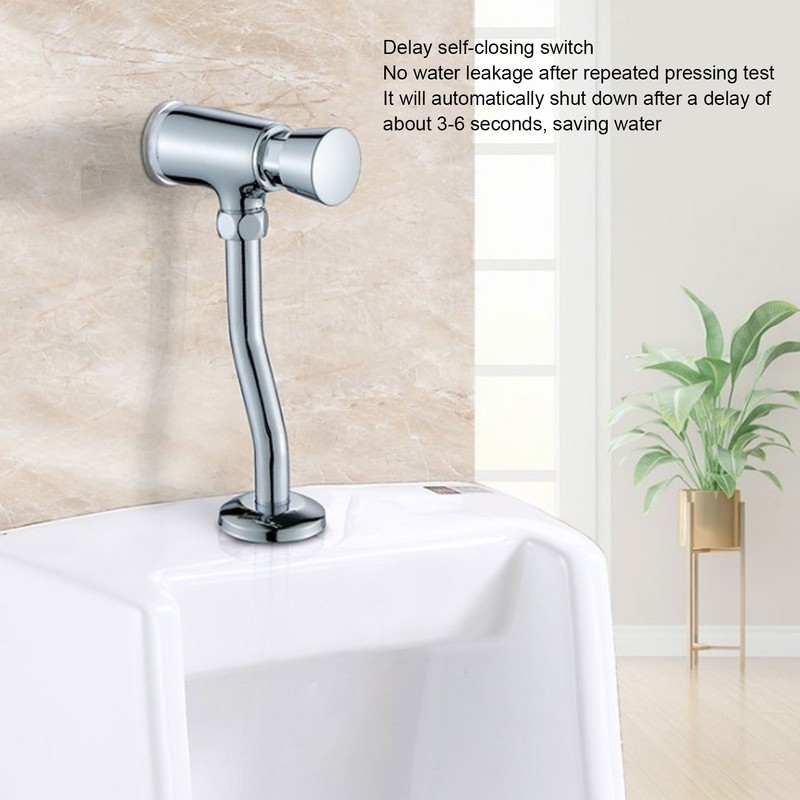 G1/2 Urinal Flush Valve Set Wall Mounted Hand Press Flushing