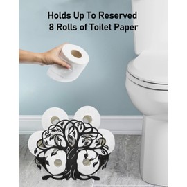 Wigag Life of Tree Toilet Paper Holder Stand for Extra 8 Rolls, Funny Decorative Free Standing Toilet Paper Storage, Farmhouse Bathroom Animal Decor Accessories Storage Cabinet
