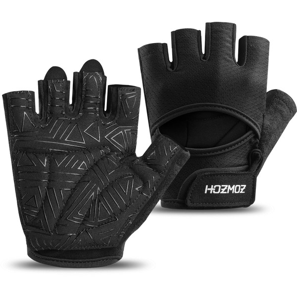 HOZMOZ HOZMOZ Ventilated Weight Lifting Gloves, Thick Padded Gym Gloves