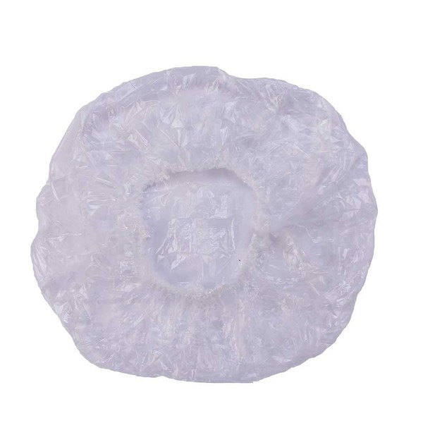 PandaSpa Disposable Shower Caps Clear Plastic Caps For Hair Care, Pack of 100