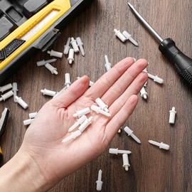 Maitys 40 Pcs Shutter Repair Pins, Plantation Shutter Fasteners Spring Loaded Replacement Repair Pins for Windows, Cabinet, Movable Blade, Blind Slats, White (Long,Short)