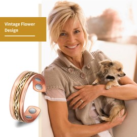 YINOX Arthritis Ring, 99.9% Pure Copper Magnetic Therapy Ring for Men and Women, 3 Pieces Magnetic Therapy Jewelry for Arthritis, Carpal Tunnel Syndrome, Finger, Thumb (Length 57.5mm)