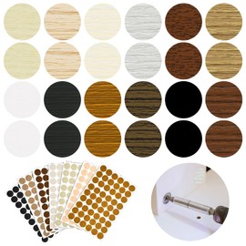 Tenare 648 Pieces Adhesive Screw Hole Cover Stickers Wood Grain Furniture Stickers 12 Colors Waterproof Screw PVC Cover Caps for Wall Cabinets Desk Repairing(Classic Style)
