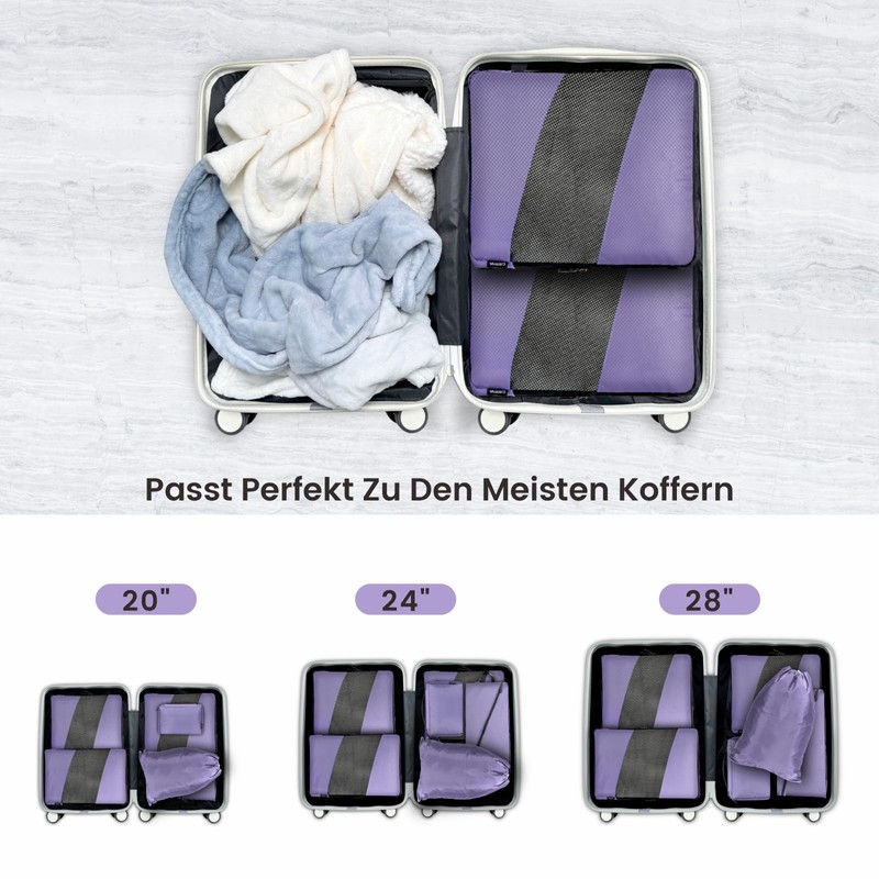 Carttiya Suitcase Organiser Compression Set, Packing Cube Set Compression Your