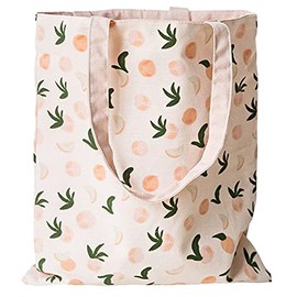 ASFINS Double-sided recycling bag, cotton bag, shoulder canvas shoulder bag for women, children, girls, 40 cm x 36 cm (pink peaches)