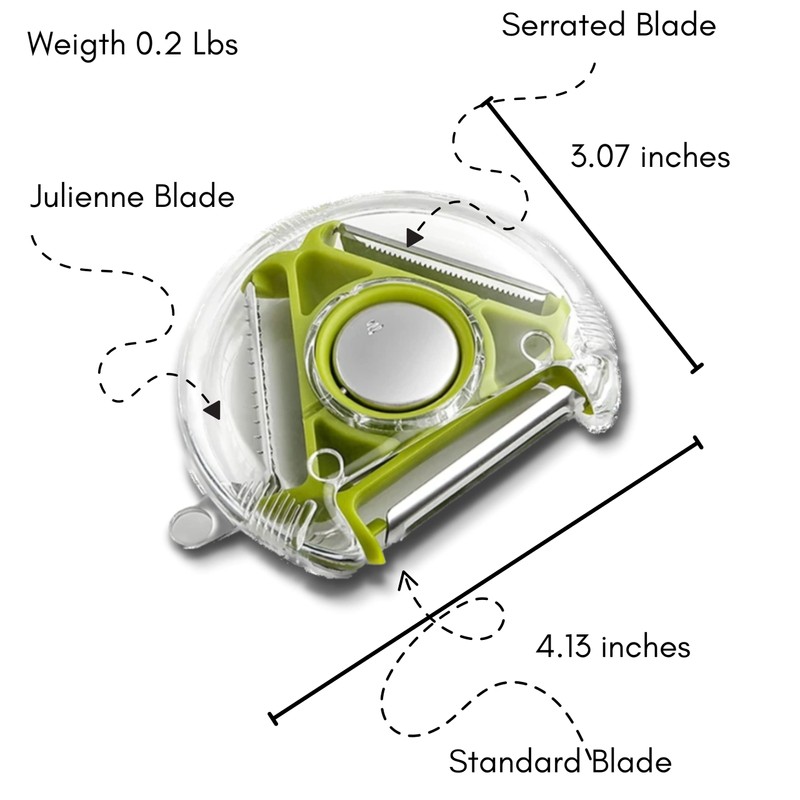 Apple Peeler “3 in 1” Multi-Functional Blades with a Button