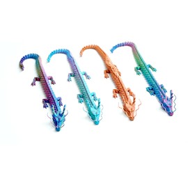 4PCS/Set 3D Printed Dragon Model,Flexible Animals Toy Statue,Movable Joints,Home Office Decor,Interesting Toys for Autism/ADHD,Festival Gifts toco,Fidget Toys, Executive Desk Animals Toy