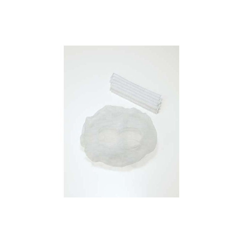 川西 Industrial Non-woven Fabric Disposable Hair Caps, White, 100 Pieces x