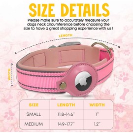 Essential Pet Supplies: Dog Collar with Reflective AirTag Pet Collar Holder Collar has Secure and Comfortable Padding Bundled with Safe Dog Nail Clippers and Self-Cleaning Brush