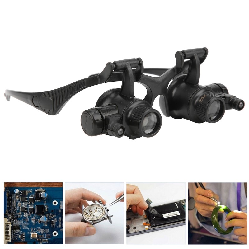 Jewelry Magnifying Glass with 2 LED Light 8 Interchangeable Lens