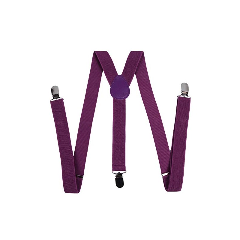 Men's and Y Shape Suspender Set Adjustable Elastic Solid Color