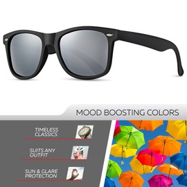 Retro Rewind Polarized Sunglasses for Men and Women - UV Protection Classic Mens Womens Sun Glasses - Cool Vintage 80s Shades