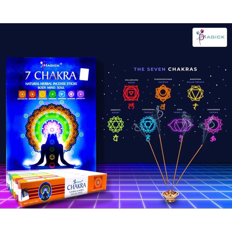 Divine Magick 7 Chakra Incense Sticks – 15g x 7
