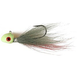 Flexi Jig Buck Tail Flexi Jig, White/Grey/Red, 1-Ounce