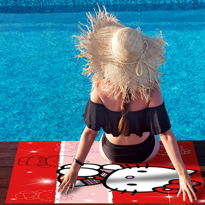 Hellokiitty Beach Towels, Hellokiitty Microfibre Beach Towel Velour Towel Swimming