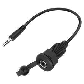 XMSJSIY 3.5mm TRS Panel Mount Stereo Audio Cable 3.5mm 1/8" TRS Male Plug to Female Jack Embedded Mount Headphone Adapter Cable for Extension Car RV Furniture Audio Port-20cm/7.8in 1PCS