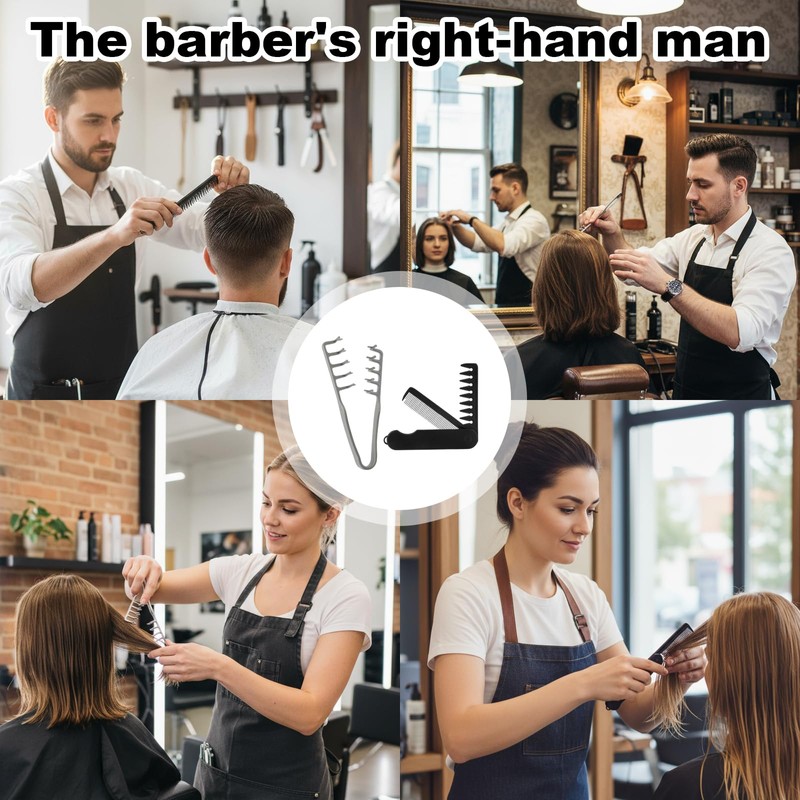 1 Pcs Professional Texture Comb and 1 Pcs Folding Comb,