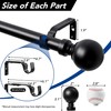 Deconovo Heavy-Duty Black Curtain Rod with Round Ball, Adjustable 30-48