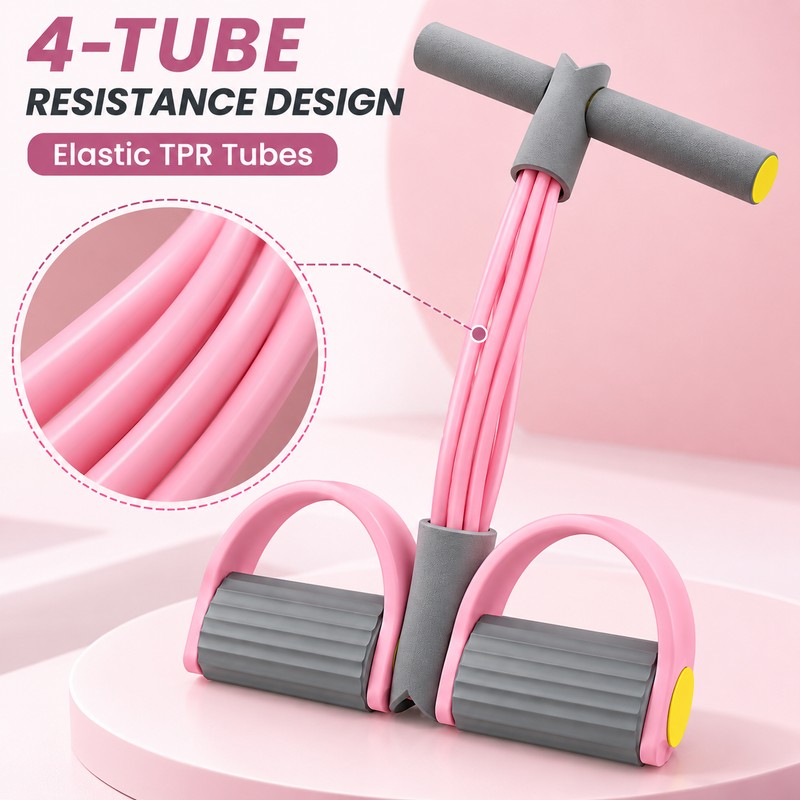 4-Tube Resistance Band for Home Workouts – Pedal Pull Exerciser