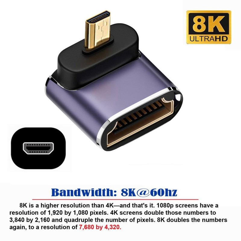 chenyang CY Micro HDMI 2.1 Converter Adapter,Micro HDMI Male to
