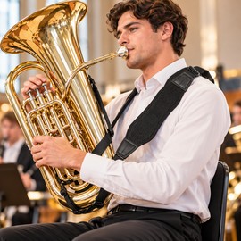 Tuba Shoulder Strap for Brass Instrument Support – Easy-Clean Carrying Harness for Euphonium and Tenor Playing Sessions