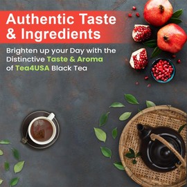Tea4U Flavored Black Ceylon TeaBags (Pomegranate) - Ideal Quality from Sri Lanka's Finest Leaves and Expertly Blended - 25 Count
