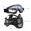 Yzpacc Airsoft Mask with Glasses, Foldable Half Face Airsoft Mesh