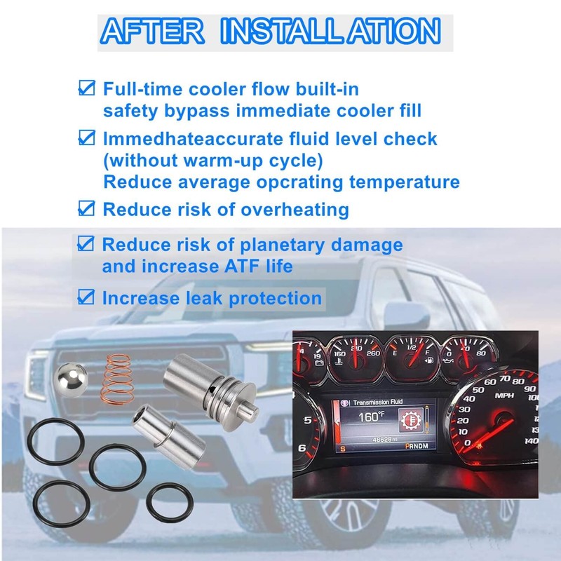 Transmission Cooling System Upgrade Kit for GM 6L80 6L90, 8L80
