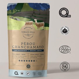 Virgin Hill Coffee - Organic Peru Black - Bold Intensity & Dark Roast -Three Quarters of a Pound of High-Grade Ground Coffee - 12oz / 340 grams