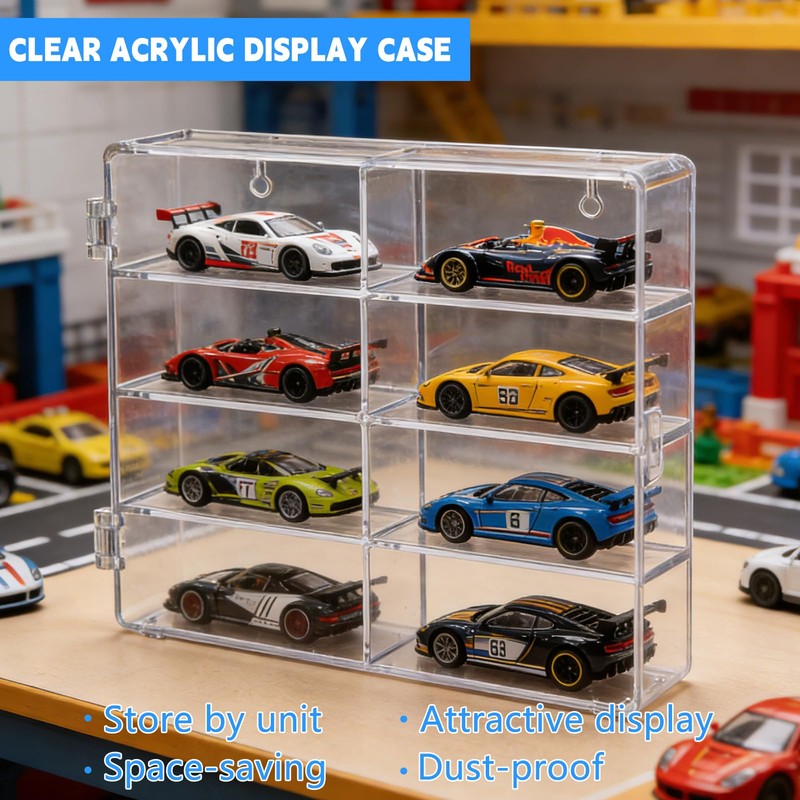 for 64 Slot 1/64 Scale Matchbox Wheels Toy Car Display