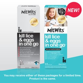 NitWits All-in-One Head Lice Treatment Spray, Kills Lice, Super Lice & Eggs, Includes Lice Spray 120ml & Lice Comb, Lice Treatment for Kids & Adults