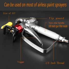 Airless Paint Spray Gun 818 with 517 tip and Tip Guard fit More Paint Sprayer