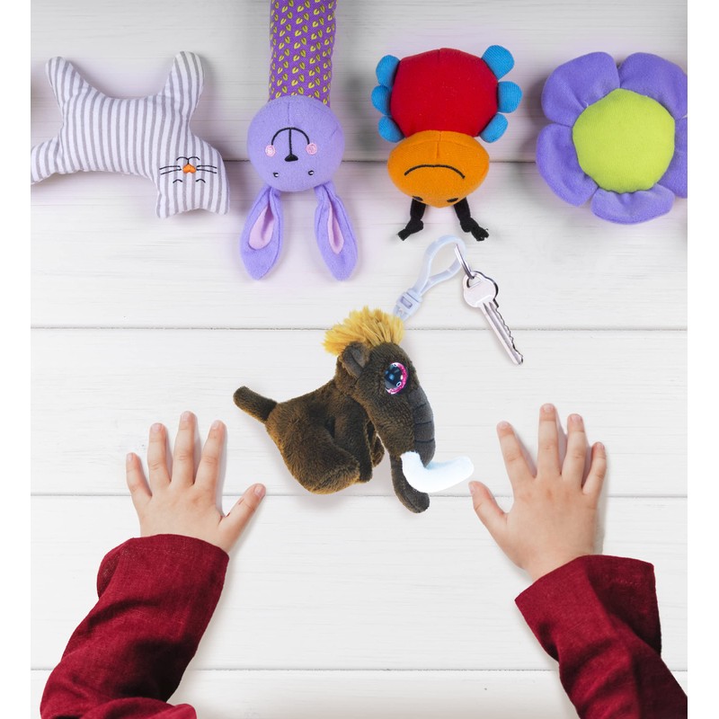 Puzzled DolliBu Mammoth Plush Big Eyes Keychain Stuffed Animal -