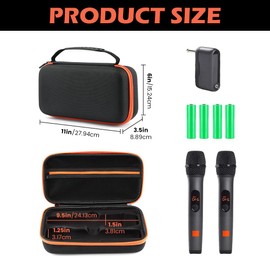 Wireless Microphone Case Compatible with J B L Wireless Two Microphone System, Portable Handheld Dual Mic Travel Storage Bag for Singing or Karaoke for Receivers, Adapters(Box Only)(STYLE:A)