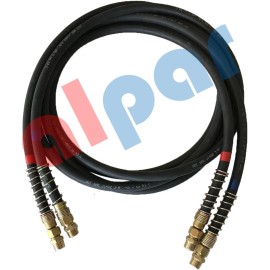 Road Warrior Rubber Air Line, Red & Blue 12 Ft Brass 1/2" Swivel, Ref:11-8112, 179.3009.12