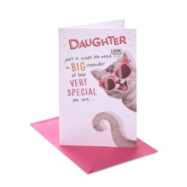 UK Greetings Geburtstagskarte für Tochter – ausklappbares Katzen-Design