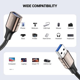 MOGOOD USB Extension Cable 3FT USB Extension Cable USB Cord USB 3.0 Extension Cord USB Extender Type A Male to Female Cable