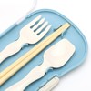 Mii Trio Cutlery Set, Blue, Chopsticks for Bento Lunch Box