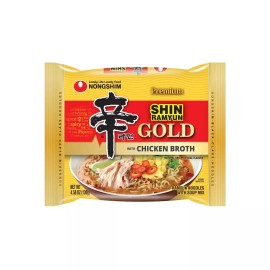 Nongshim Shin Gold Spicy Chicken Broth Ramyun Premium Noodle Soup Pack 8 Count