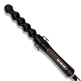 Farery Bubble Curling Wand for Long Hair - 32mm Springless Barrel for Defined Spiral Curls & Waves, Ceramic Coated for Smooth Shine, Includes Heat Resistant Glove, 5 Temp Settings, Dual Voltage