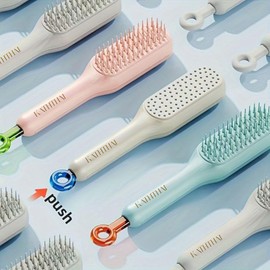 Self Cleaning Hair Brush for Easy Styling, Anti-Static Technology Massage Comb For Hair, Retractable Rotary Lift Self-Cleaning Comb, Women's Hair Styling Tool (Multicolor)