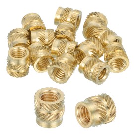 MECCANIXITY 16 Pcs Threaded Inserts, M6 Brass Heat Set Insert for 3D Printing and Plastic Material Female Knurled Insert Nuts for Laptops Electronic Products, M6x9x9mm