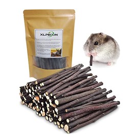 XLpeixin 200g Apple Sticks Small Animals Chew Toys,Small Animals Molar Wood Treats Toys for Rabbits Chinchillas Guinea Pig Hamster Gerbil Bunny，Uniform Thickness and Size