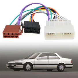 VGOL 2PCS Radio Adapter Cable Compatible with Honda Accord 1988-1998 Compatible with Honda Civic 1988-1997 Cord Length 12.5cm 16 Pin to ISO Connector