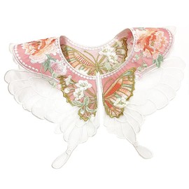 rabithenn Chinese Pink Butterfly with Peony Lace Cloud Collar Shawl Wrap Shoulder Scraf for Mamian Skirt Hanfu Handmade（Pink Dream）