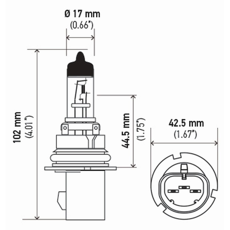 HELLA 9007SB Single Blister Standard Halogen Bulb, 12V, 65/55W